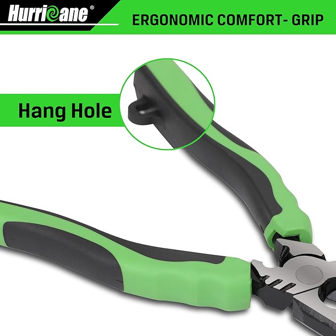HURRICANE 6" Stripped Screw Extractor Pliers, Pro Linesman Pliers with Non-Slip Jaws, Remove Damaged/Rusted Screws Fast, with Wire Cutter, Crimper & Stripper