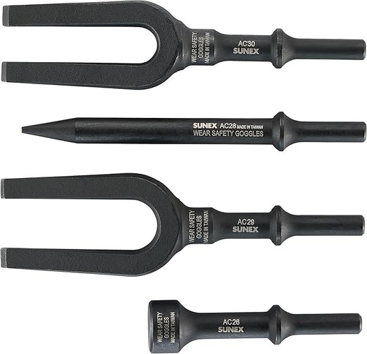 SUNEX TOOLS ACS4 Air Hammer Chisel Pneumatic Separator Set in Portable Tool Roll, 4-Piece