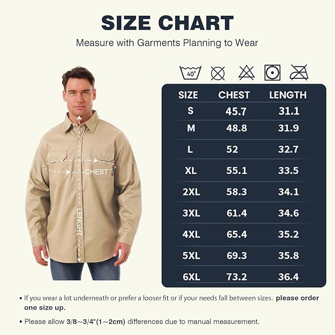 SKSAFETY 7oz FR Shirts for Men, Welding Shirt Hi Vis Flame Resistant 100% Cotton Fire Retardant Longsleeve Shirt CAT2
