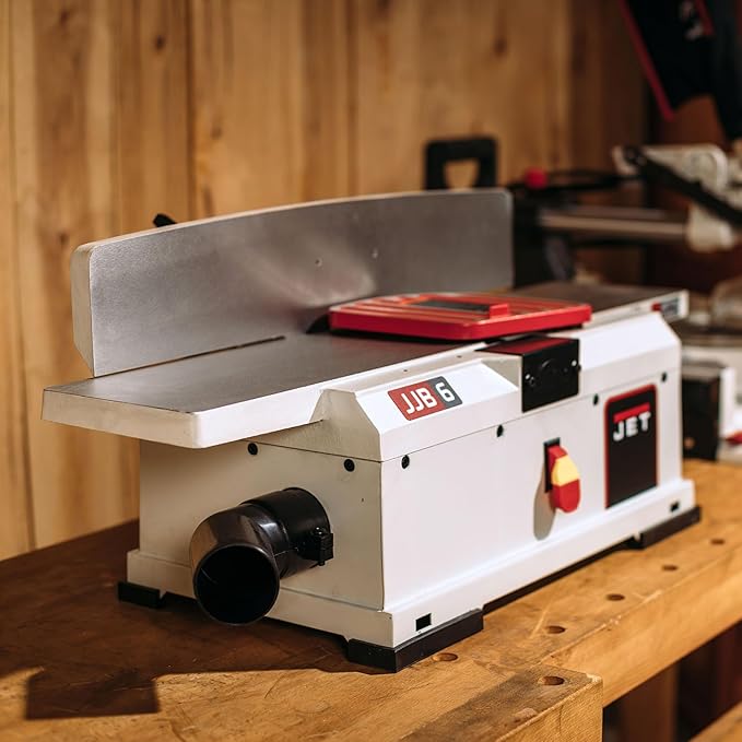 JET 6-Inch Benchtop Jointer, Helical Cutterhead, 1 HP, 115V 1Ph (JJ-6HHBT)