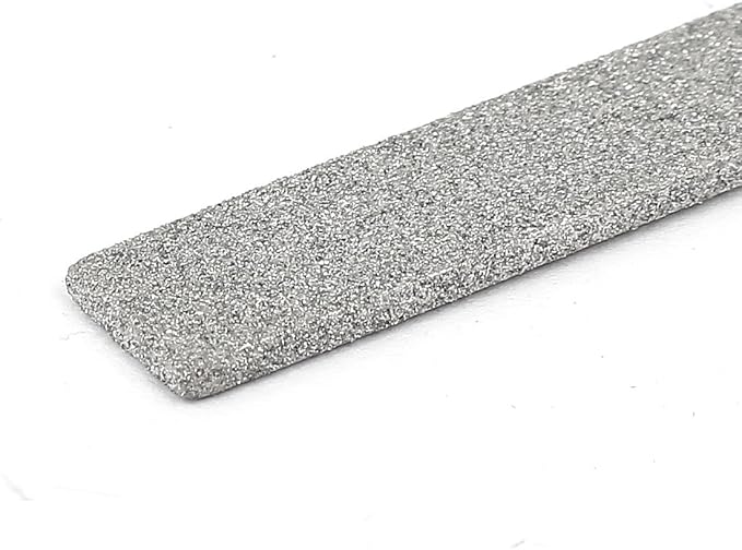 uxcell 180mm Long Metal Rubber Handle Diamond Coated Double Cut Flat File Hand Tool