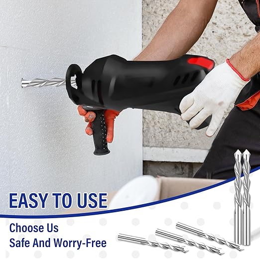 Tondiamo 1/4" Drill Bits Drywall Cutting Bit Hss Twist Drill Bits Router Tools Cut Window and Door Openings in Drywall for Use with Spiral Saw