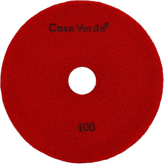 Casaverde 7" Diamond Granite Polishing Pads Grit 400 Dry Polishing for Granite Marble Concrete Stone Countertop Quartz Polish