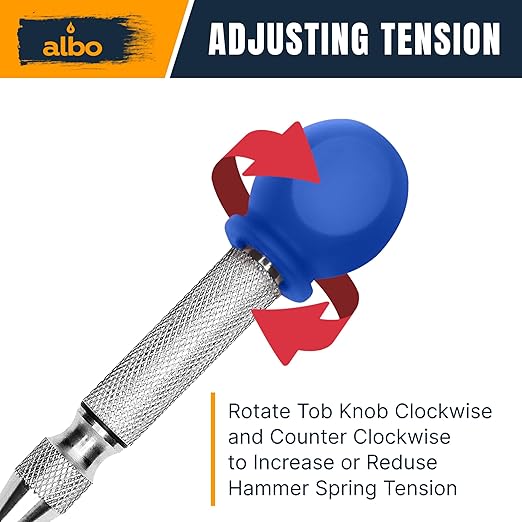 ALBO Spring Loaded Center Punch Tool ??5 Inch Automatic Punch for Metal, Wood & Steel ??Heavy Duty Drill Punch with Non-Slip Comfort Cap, Galvanized Finish & Precision Tip for Accurate Marking (2pcs)