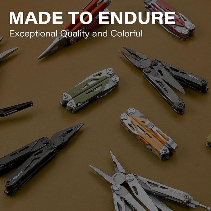 RBLACK Longeron21 Multi tool, 21-in-1 Multitool Pliers with Safety Locking and Spring-Action Scissors, Heavy-duty Stainless Steel Multi-tool Set for Work, Home, Garden, DIY & Auto, Mint Green