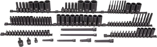 SUNEX 10105 3/8" & 1/2" Drive SAE & Metric 6 Point Standard & Deep with Star (E and Tamperproof), Triple Square, & Hex Bit, 105-Piece