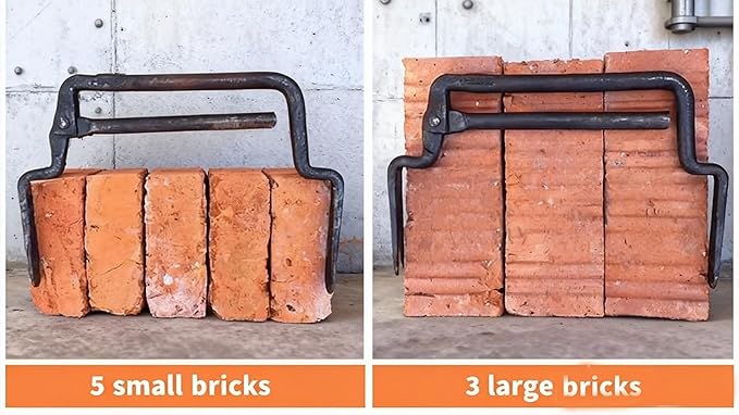 Professional Heavy Duty Brick Tongs, Construction Tool for Block and Masonry Handling