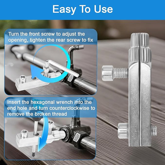 Premium Easy-Out Stripped Screw Extractor Set – High-Quality Carbon Steel Tool Set, Suitable for 1/2" to 1" Damaged Screws, Broken Water Pipes and Bolts, an All-in-One Removal Tool Set