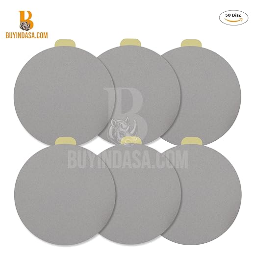 Indasa 6" 100 PCS PSA Sanding Discs ??Rhynostick 220 Grit - 100 Discs ??Self-Adhesive Sticky-Back Sandpaper for DA Sander, Automotive, Wood, Metal, Paint, whiteline