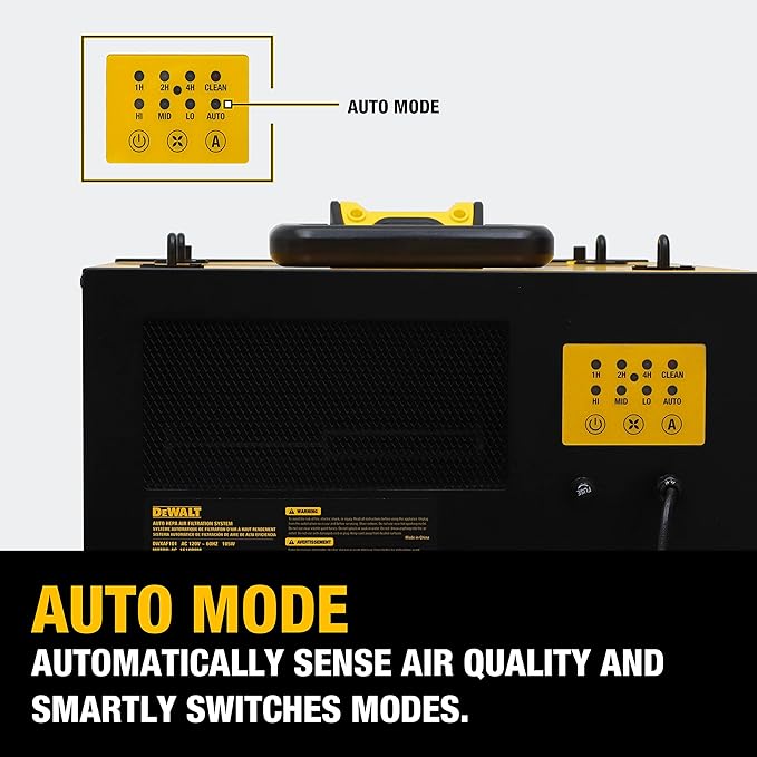 DeWALT DWXAF101 Air Filtration System, 3-Speed Hanging Ceiling Dust Collectors for Woodworking, Remote Controlled Dust Collection Systems, 2 Stage Filtration, for Shop Garage
