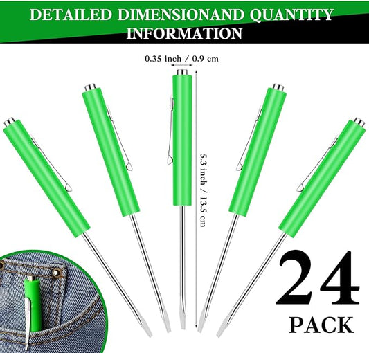 24 Pieces Pocket Screwdriver Mini Tops And magnetic pocket screwdriver with A Single Blade Head for Mechanical, Electrician (Green)