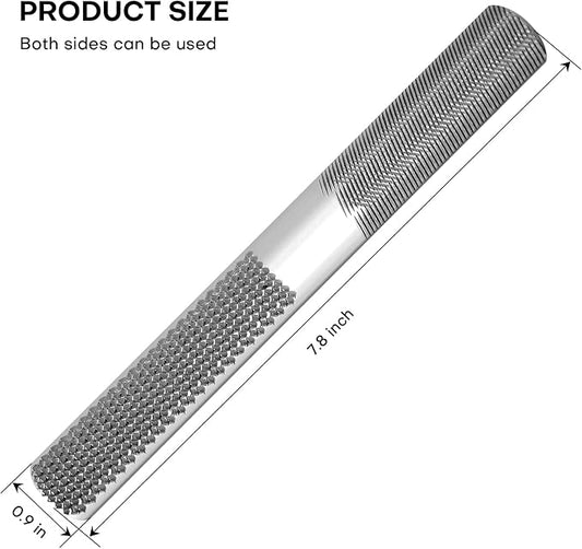 8in 4 Way Wood Rasp File, Premium Grade High Carbon Hand File and Round Rasp, Half Round Flat & Needle Files, Multifunctional Hand File for Sharping Wood, Soft Metal, Plastic Tool - - 1PC