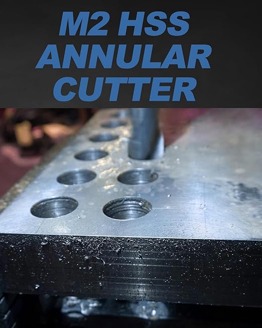 Lichamp Annular Cutter Set - M2 HSS Magnetic Drill Bits Kit for Hard Steel, 6-Piece (1/2" to 1-1/16" Diameter) with Storage Case, 1" Cutting Depth for Mag Drill Press