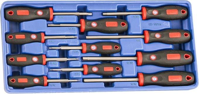 Genius Tools 11 Piece SAE Hex Screwdriver Set HR-5611S