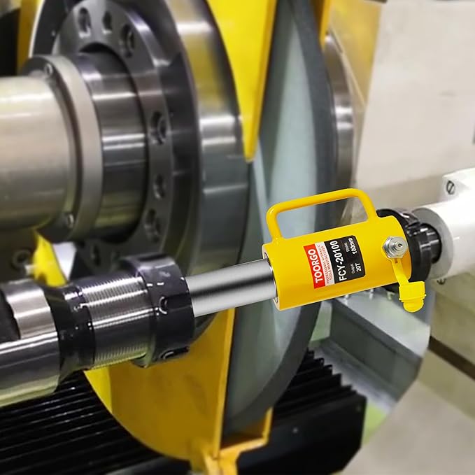 20T 4Inch Stroke Porta Power Single Acting Lifting Cylinder for Shipbuilding, Machinery and Industry,Automatically Retract Split Hydraulic Cylinders Jacks, Yellow