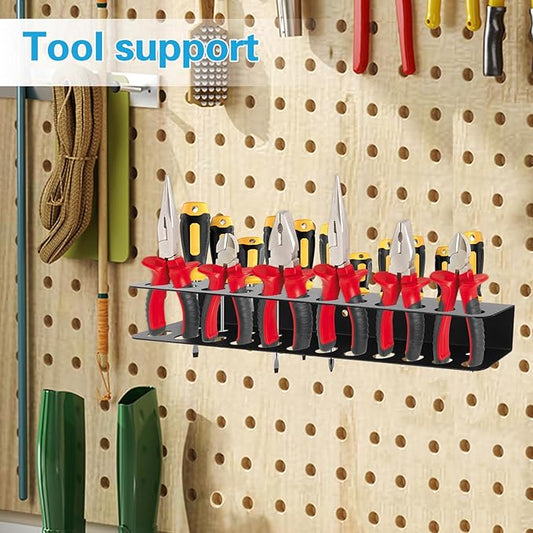 Screwdriver Organizer, Carbon Steel Screwdriver Holder, Garage Tool Organizer Wall Mount for Pliers, Wrenches & Nut Driver, Utility Storage Rack for Workspace, Workshop, Shed (12.6‘’L/23 Holes)