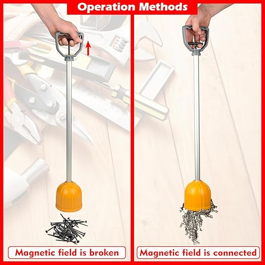MUTUACTOR Strong Lifting Magnet with Handle,Quick Release Magnet Pickup Tools for Bulk Parts,Large Rare Earth Magnets Hand Tools for Transferring and Picking Up Nails Screws Nuts and Metal Objects