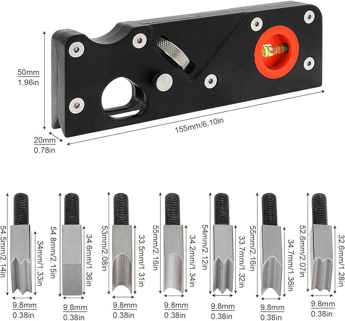 Chamfer Plane with Auxiliary Locator, Woodworking Hand Planer for Quick Edge Planing and radian Corner Plane Trimming, Hand Chamfering Planer for Professional Woodworkers