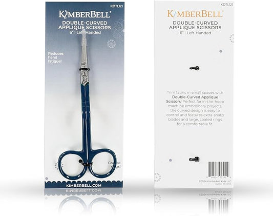 Kimberbell Left Handed Double Curve Scissors - Craft Scissors, Comofort Grip Scissors for Embroidery, Embroidery Scissors