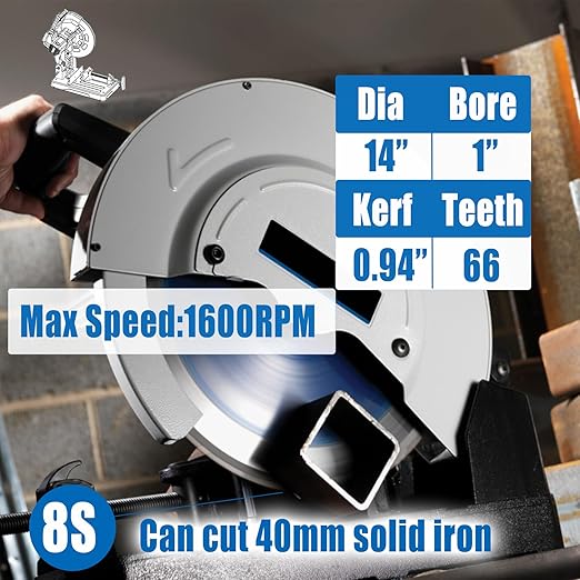 14 Inch Metal Steel Cutting Saw Blade,Replacement for Evolution 14 Inch Chop Saw Blade for Evolution S14CPS,S15CPS,S355MCS,S355CPS,S380CPS|Metal Cutting Saw,66Teeth Mild Steel Cermet Blade(2PC