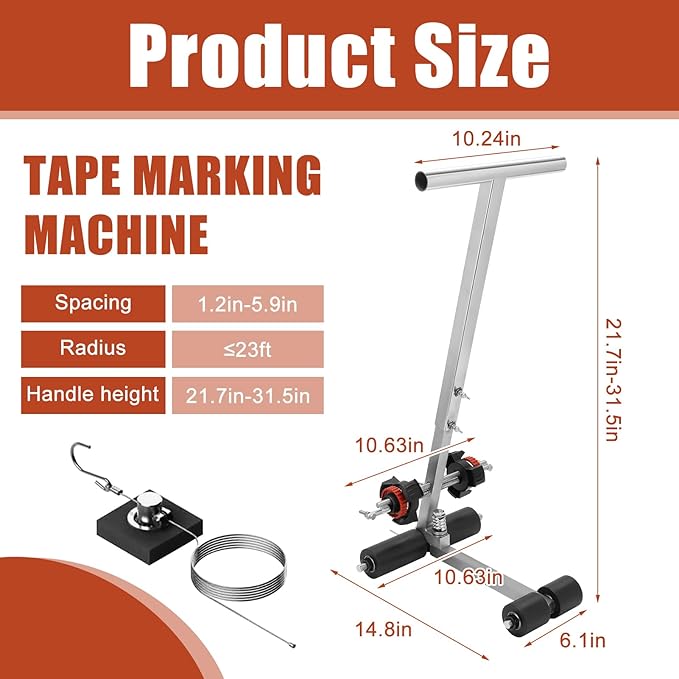 ZQVU Floor Tape Applicator Court Line Tape Machine Paint Tape Applicator Can Be Used for Floor Markings Such As Tiles Concrete Asphalt etc You Can Draw The Iines and Circles You Want
