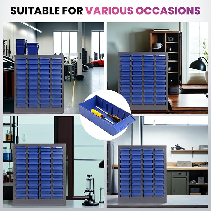 40 Drawers 21x9x25 Inch Bolt and Nut Organizer, Stainless Steel Parts Cabinet with Shelfs & Labels Bolt and Nut Tool Storage Cabinet for Workshop Tool & Hardware Storage and Organization