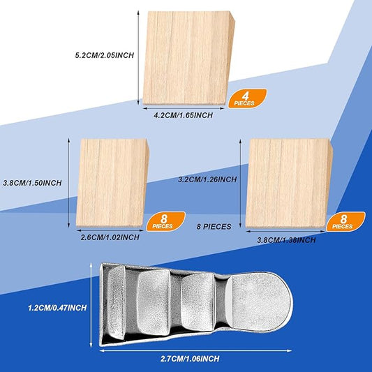 40 Pack Axe Hammer Handle Wedge Kit, 20 Wooden and 20 Corrugated Steel Wedges for Hatchet Repair