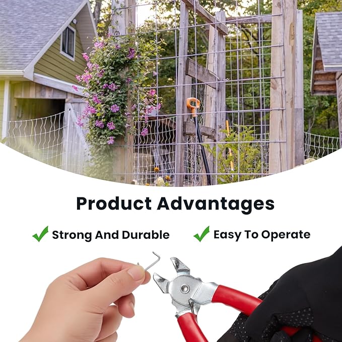 Hog Ring Pliers,Professional upholstery Hog Rings Pliers Kit,Auto Upholstery Installation Tool for Fence,animal pet cages,railings,wires,Ropes,sausage and Meat Casings(Bent Hog Ring Plier)