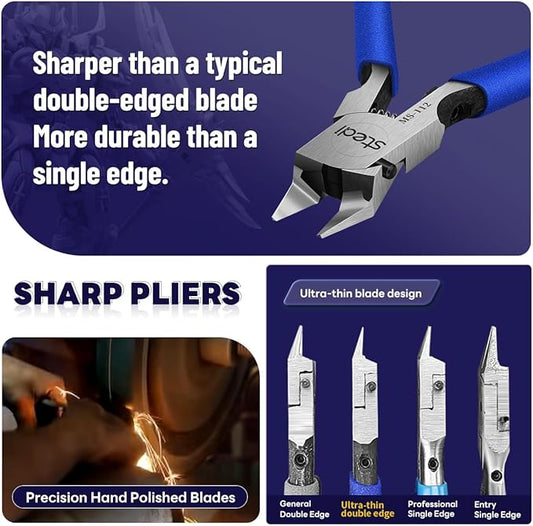 stedi Model Nipper, Ultra-thin Double-blades Nippers with Protective Case Model Hobby Making Tools for Gundam Repairing Plastic Model and Fixing
