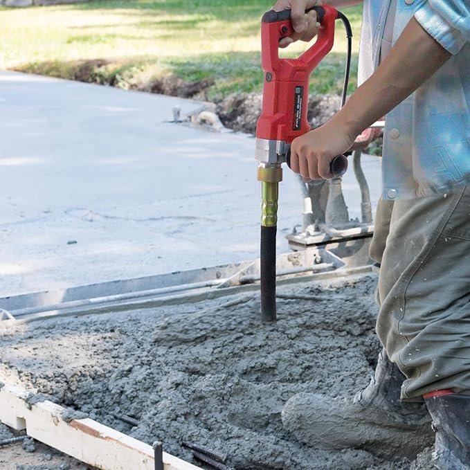 Electric Concrete Vibrator 1800W 110V, Handheld Concrete Vibrator, 5500RPM, Electric Concrete Vibrating Tool With 6.6ft Shaft Rod, Portable Pencil Cement Vibrator Remove Air Bubble and Mix Concrete