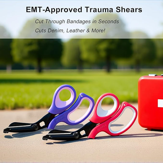 MEUUT 2 Pack Medical Scissors Trauma Shears -8 inch Patented Bandage Scissor Heavy Duty Surgical Grade EMT Scissors for EMT Workers Doctors Nurses