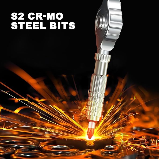 40 in 1 Magnetic Ratchet Screwdriver Set, DIY Screwdriver Ratchet Kit with Detachable Handle, S2 Steel Bits for Repairs on Furniture, Electronics, Bicycles, and DIY Projects
