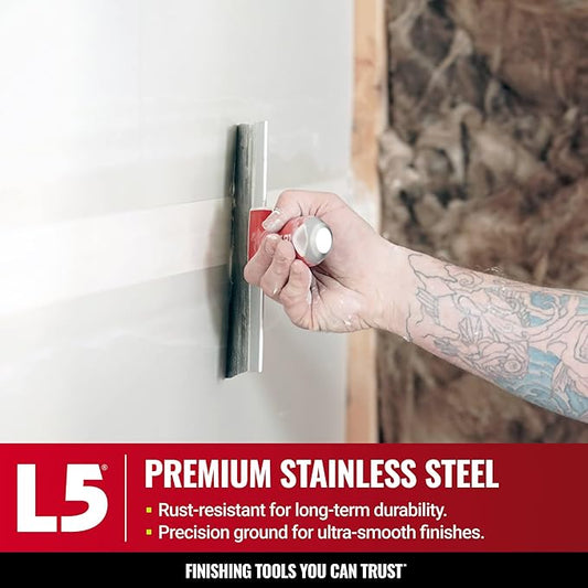 10" Soft-Grip Stainless Steel Taping Knife - LEVEL5 | Pro-Grade | Metal Hammer End | 5-136