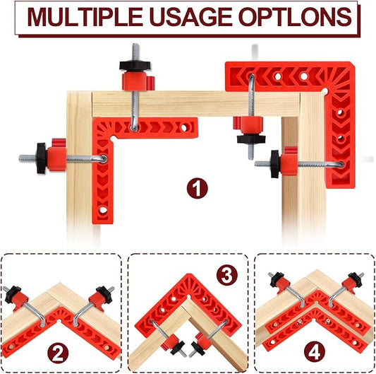 Versatile 90 Degree Clamp Set ??Essential Woodworking Tools for Pictures Frames, Cabinets, and Boxes (3" 4" 6") with Clamps for Woodworking