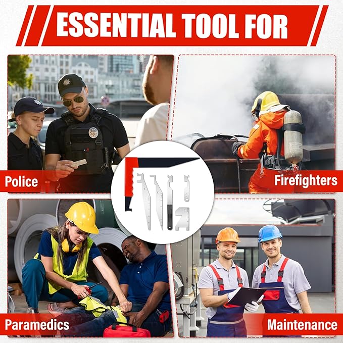 Firefighting Tool Multi-Purpose Kit- Multi-Functional Emergency Tool kit Designed for Firefighters and Emergency Responders, Made from Stainless Steel