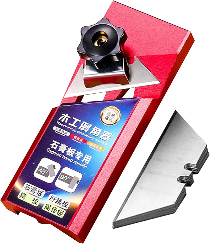 Plasterboard Chamfering Tool - 14.1x5.5x2.2cm Drywall Chamfer Tool, Versatile Aluminum Alloy V Planer | Multi-Functional Anti-Slip Edge Chamferer For Plasterboard Cutting Plumbing Conduit Work
