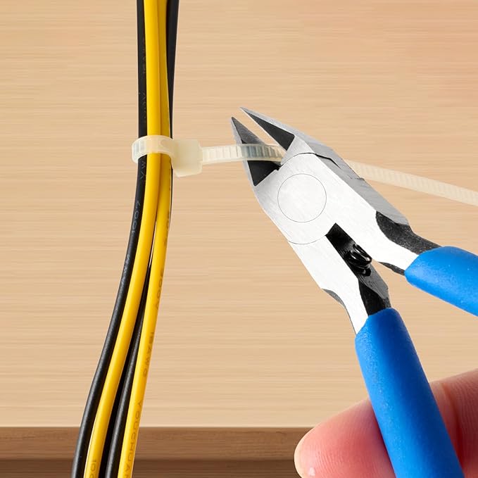 Wire Cutters, 5" Electronic Needle Flush Cutters, Ultra-Sharp Crafts Diagonal Cutters Pliers, Wire Snips Side Cutters for Circuit Board, Plastic, Soft Copper Wire, Floral