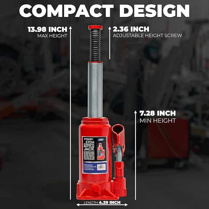 XtremepowerUS 6-Ton (12,000 Lbs) Hydraulic Lifting Car Jack with Pump Handle, Fit Use for Cars Automotive Sedans, Red