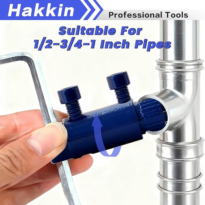 Hakkin Broken Pipe Thread Extractor Tool for 1/2", 3/4", 1" Pipes, Faucet Removal Tool Stripped Pipe Extractor Set with Internal Pipe Wrench, for Rusted/Damaged Bolts & Pipe Threads