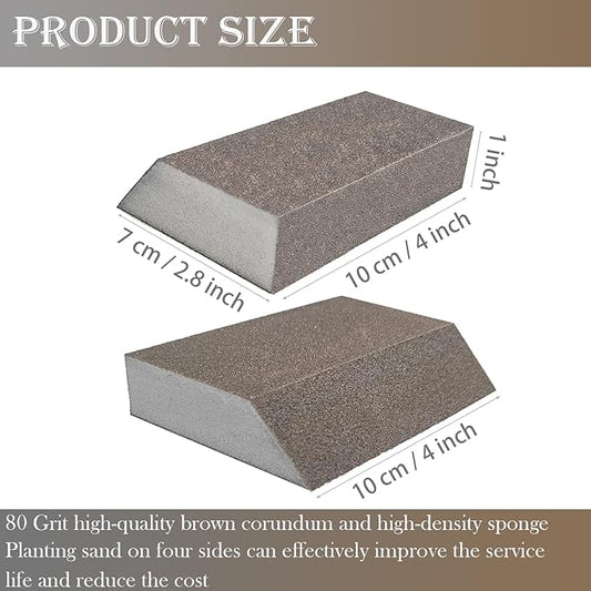 6 Pack Sanding Sponge, 80 Grit Sanding Blocks Assortment,Washable and Reusable for Wood Drywall Metal Home (80 Grit)