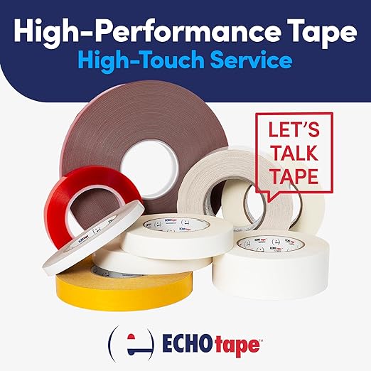 ECHOtape DC-M158A | Double-sided Tape | Double-sided Tape for Lightweight Mounting, Bonding | Thin Double-sided Tape | Clear Double-sided Tape | Indoor/Outdoor Double-sided Tape | 1.89 in x 54.6 yds