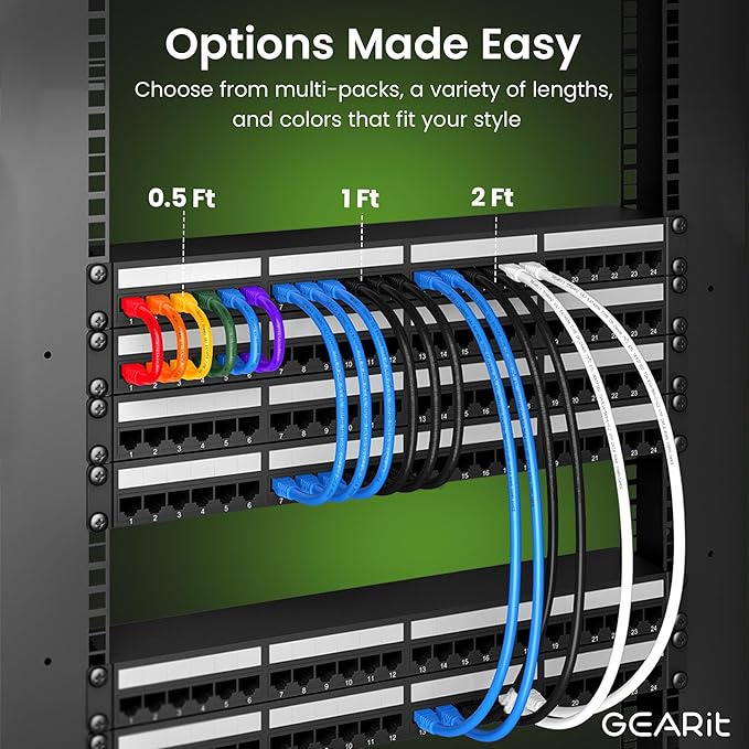 GEARit 1 ft Cat6 Ethernet Cable (24-Pack) - Blue