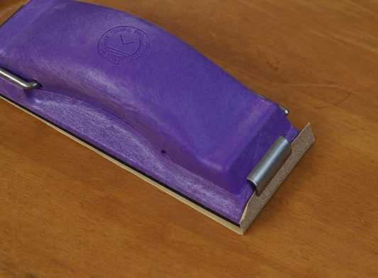 Time Shaver Tools Preppin' Weapon Ergonomic Sanding Block, for Wet and Dry Sanding! Easy to Load, Multi-purpose Plain Paper Sander! 1 Purple Color Coded Hand Sander