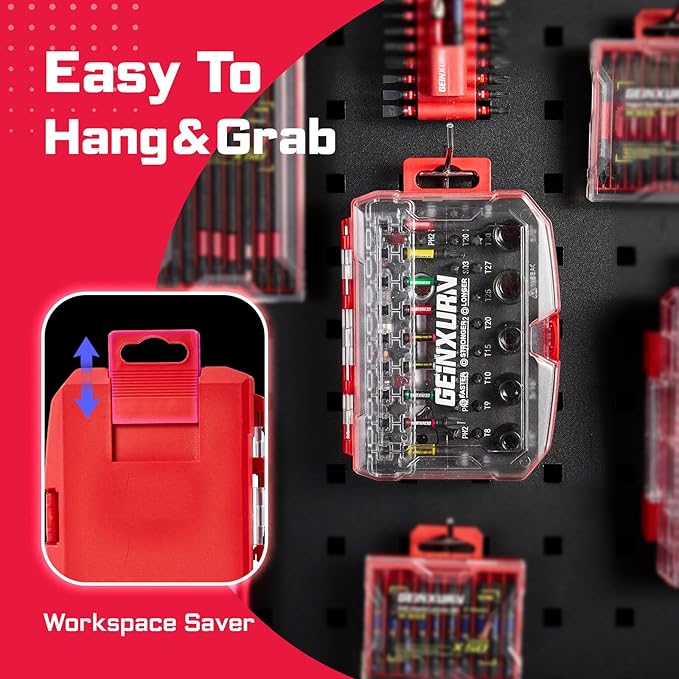 39 Pieces Tool Kit with Matching Storage Box, Include 1??2??S2 Steel Magnetic Screwdriver Bits (Phillips/Square/Torx), Socket, Socket Drive, Bit Holder and Mini Ratchet Wrech for Home Repairs