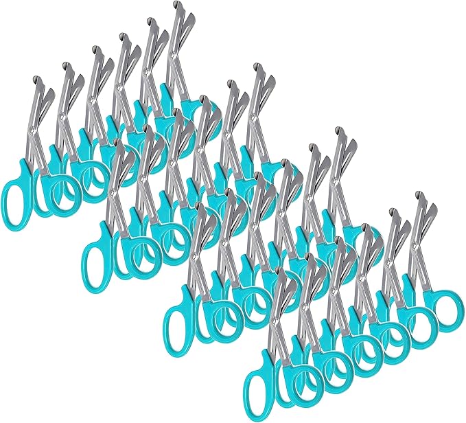Set of 24 Trauma Paramedic EMT Shears Scissors 7.25"- Made of Premium Quality Stainless Steel - Ideal Gift for EMT, Nurses doctors Firefighter and more (Teal)