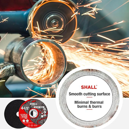 SHALL 25-Pack Cut Off Wheels 4 1/2 x 7/8 Inch, Cutting Wheel with Pouch for Angle Grinder, 4.5??Metal & Stainless Steel Fast Cutting Disc, Grinder Wheel for General Purpose Metal Cutting