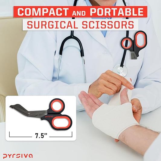 Trauma Shears ??7.5" Fluoride-Coated Stainless Steel Bandage Scissors for Nurses, EMTs & Doctors | Professional Medical Shears for First Responders & Wound Care