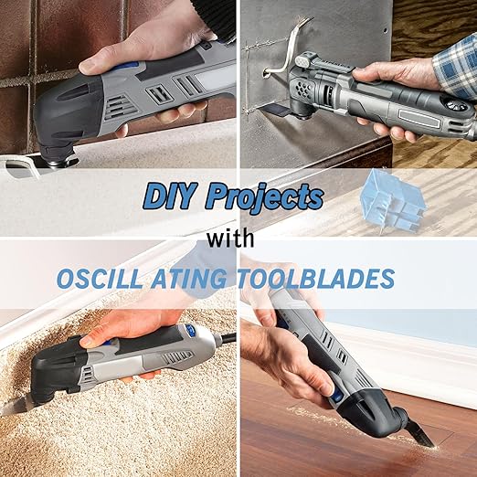 55 PCS Oscillating Saw Blades Quick Release Universal oscillating Tool Blades Wood Plastics and Metal Multitool Blade Kits for Wood fit Dewalt Rockwell Milwaukee Makita Ryobi