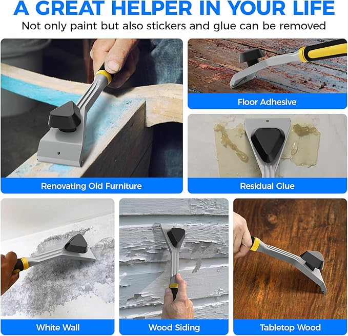 Premium Ergonomic Carbide Paint Scraper, 2.5 Inch Heavy Duty Scraper Tool for Removing Varnish, Paint, Scratch, Stickers, Glue, Resin, Rust, Putty, Stain Finishes, Easy and Comfortable to Use