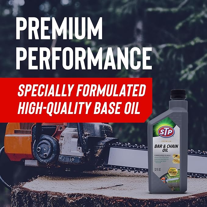 STP Premium Bar and Chain Oil, Tools and Chainsaw Oil Treatment Reduces Bar and Chain Wear, 32 Oz